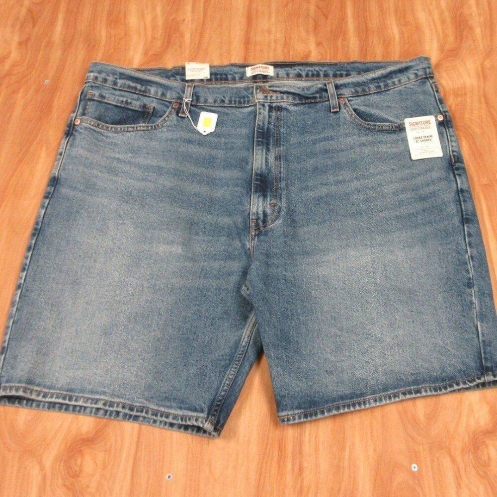 SIGNATURE‎ By LEVI STRAUSS Loose Denim 9" Baggy Jean SHORTS Sz 44 Blue Jorts NWT